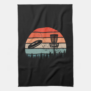 Disc Golf Retro Tea Towel