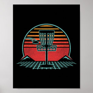 Disc Golf Retro Vintage 80s Style Poster