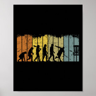 Disc Golf Retro Vintage Evolution Disc Golfing Pla Poster