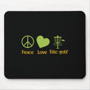 Disc Golf Retro Vintage Men Women, True Peace Love Mouse Mat