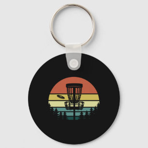 Disc Golf Retro Vintage Sunset _1 Key Ring