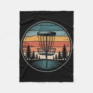 Disc Golf Retro Vintage Sunset _2  Fleece Blanket