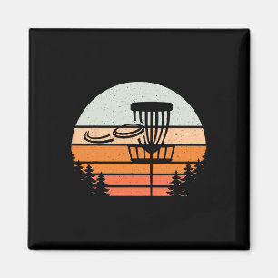 Disc Golf Retro Vintage Sunset Magnet