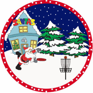 Disc Golf Santa Ornament Photo Sculpture Decoration