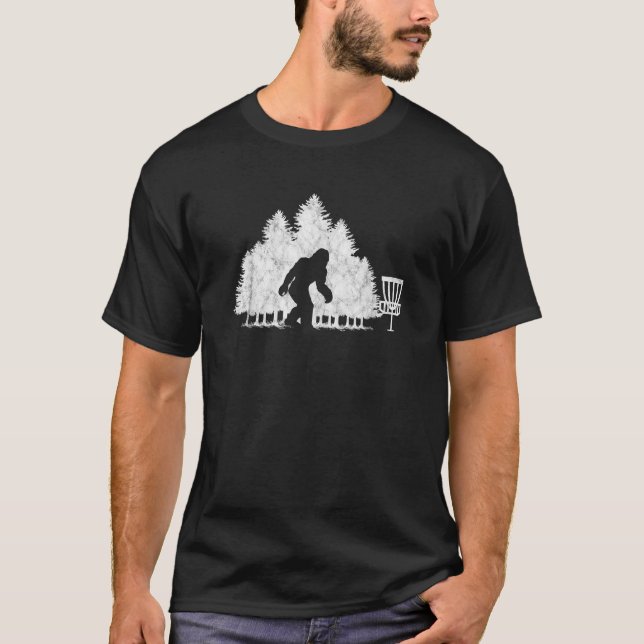 Disc Golf Sasquatch Big Foot Stupid Trees  T-Shirt (Front)