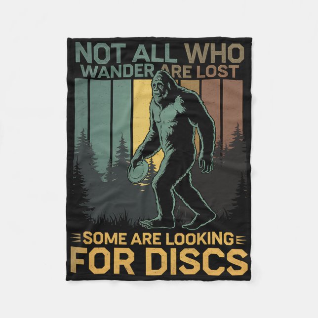 Disc Golf Sasquatch Bigfoot Disc Golfer Funny Disc Fleece Blanket (Front)