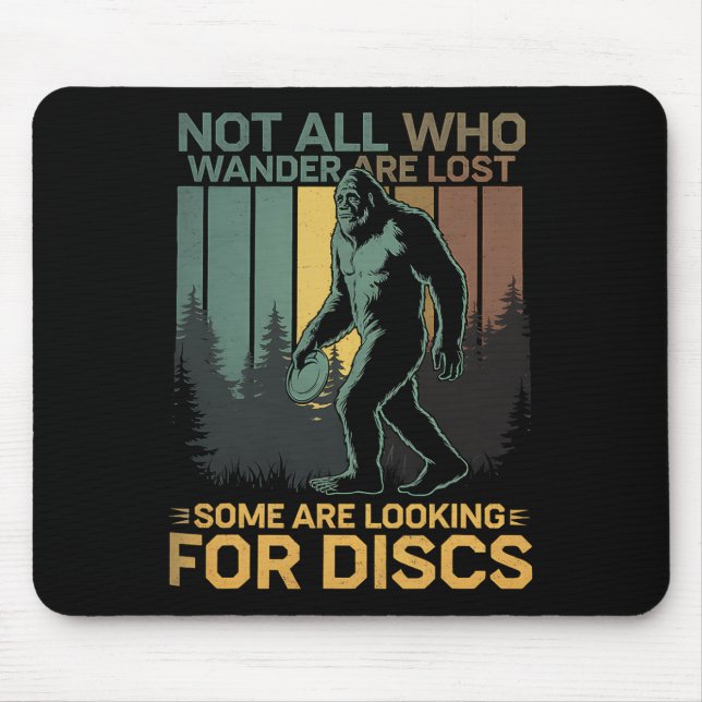 Disc Golf Sasquatch Bigfoot Disc Golfer Funny Disc Mouse Mat (Front)