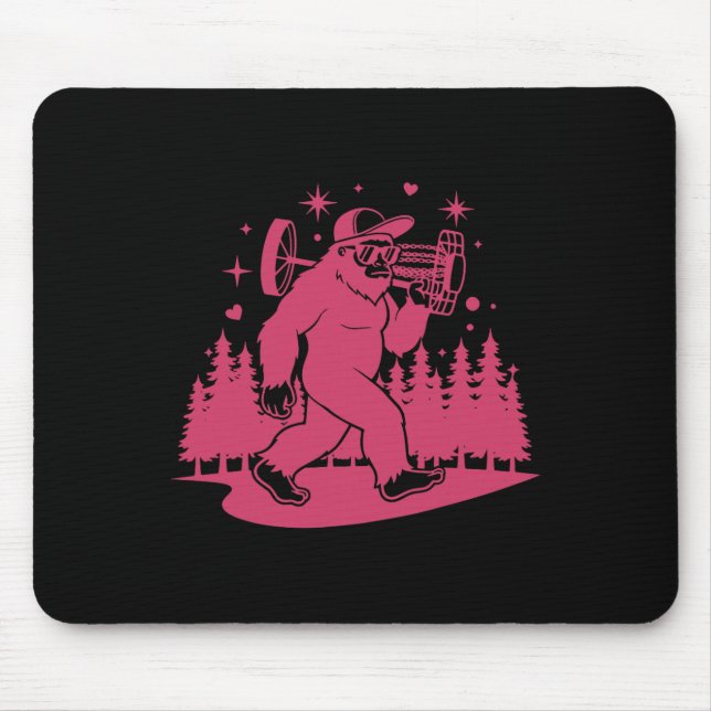 Disc Golf Sasquatch Funny Disc Golfer Forest  Mouse Mat (Front)