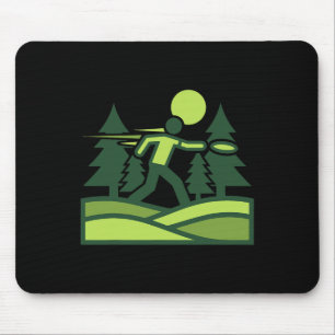 Disc Golf Scene Flying Disc Golfer Forest Courses Mouse Mat