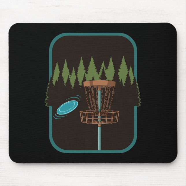 Disc Golf Scene Forest Sket Flying Disc Fun  Mouse Mat (Front)