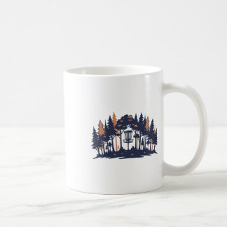 Disc Golf Scene Forest Sket Silhouette Coffee Mug