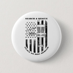 Disc Golf Search And Rescue Leave No Disc Behind B 6 Cm Round Badge