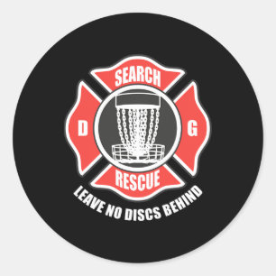 Disc Golf Search And Rescue Leave No Discs Behind Classic Round Sticker