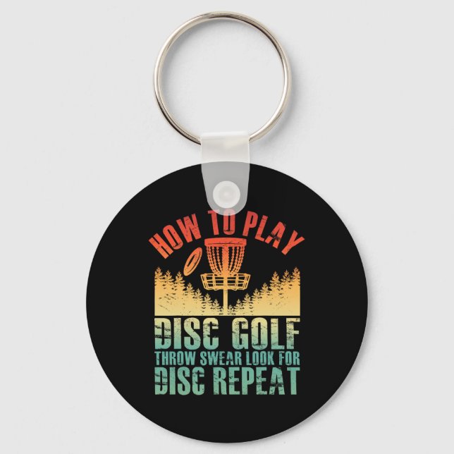 Disc Golf Shirt For Men Dad Disc Golf Player Disc  Key Ring (Front)