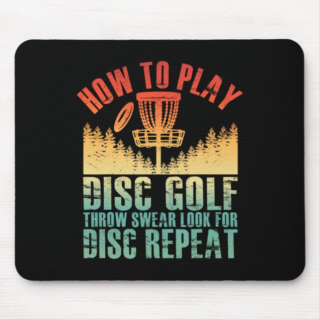 Disc Golf Shirt For Men Dad Disc Golf Player Disc  Mouse Mat (Front)