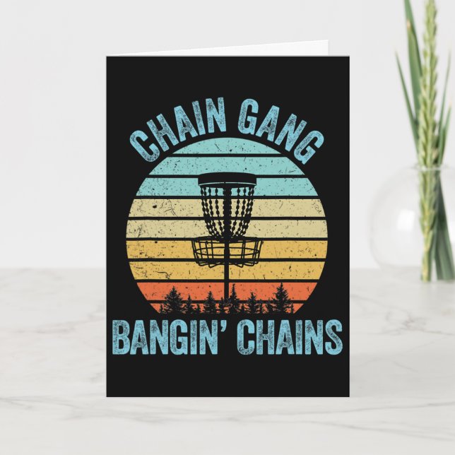 Disc Golf Shirt Funny Chain Retro Disc Golf Gift  Card (Front)
