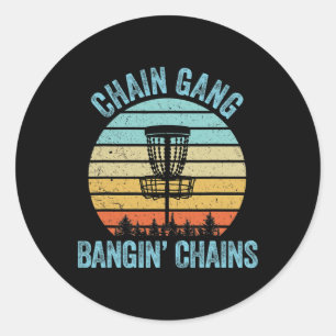Disc Golf Shirt Funny Chain Retro Disc Golf Gift Classic Round Sticker