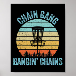 Disc Golf Shirt Funny Chain Retro Disc Golf Gift Poster