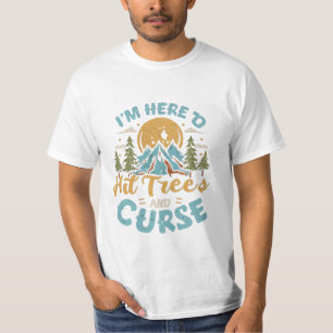 Disc Golf Shirt Funny Hit Trees and Curse Retro