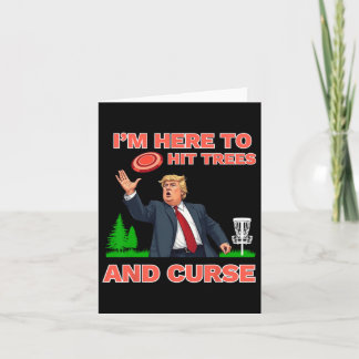 Disc Golf Shirt Funny Hit Trees And Curse Retro Di Card