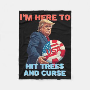 Disc Golf Shirt Funny Hit Trees And Curse Retro Di Fleece Blanket