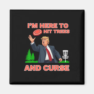 Disc Golf Shirt Funny Hit Trees And Curse Retro Di Magnet