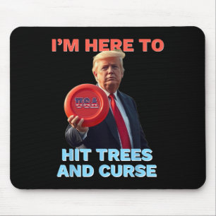Disc Golf Shirt Funny Hit Trees And Curse Retro Di Mouse Mat