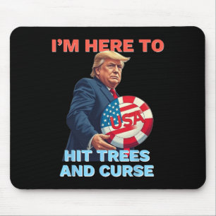 Disc Golf Shirt Funny Hit Trees And Curse Retro Di Mouse Mat
