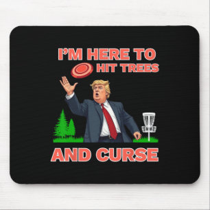 Disc Golf Shirt Funny Hit Trees And Curse Retro Di Mouse Mat
