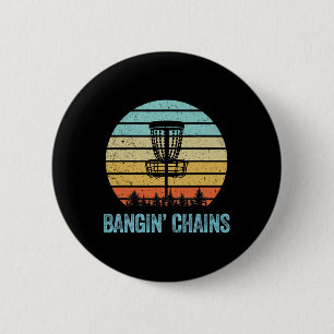Disc Golf Shirt Funny Nging Chains Retro Disc Golf 6 Cm Round Badge