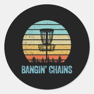 Disc Golf Shirt Funny Nging Chains Retro Disc Golf Classic Round Sticker