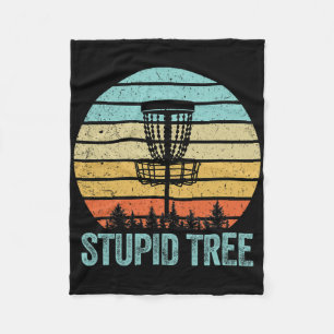 Disc Golf Shirt Funny Stupid Tree Retro Disc Golf  Fleece Blanket
