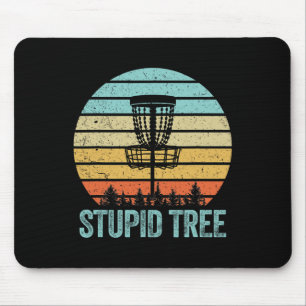 Disc Golf Shirt Funny Stupid Tree Retro Disc Golf Mouse Mat