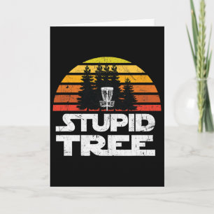 Disc Golf Shirts For Men Stupid Tree Frisbee Golf Card
