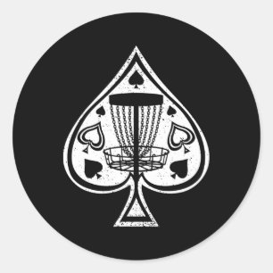 Disc Golf Shirts Men Disc Golf Tee Ace Of Spades  Classic Round Sticker