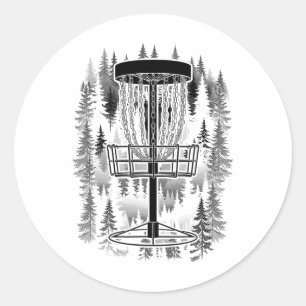 Disc Golf Sket Forest Course Funny Woods Golfer Tr Classic Round Sticker