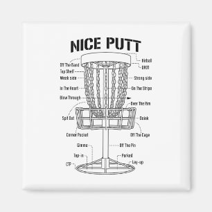 Disc Golf Sket Nice Putt Funny Putting Jargon Diag Magnet