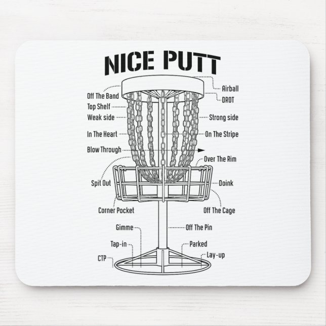 Disc Golf Sket Nice Putt Funny Putting Jargon Diag Mouse Mat (Front)