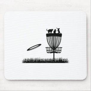 Disc Golf Sket With Cats - Disc Golfer Funny Disc Mouse Mat