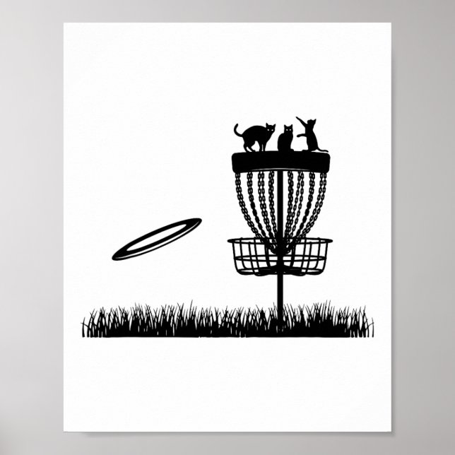 Disc Golf Sket With Cats - Disc Golfer Funny Disc  Poster (Front)