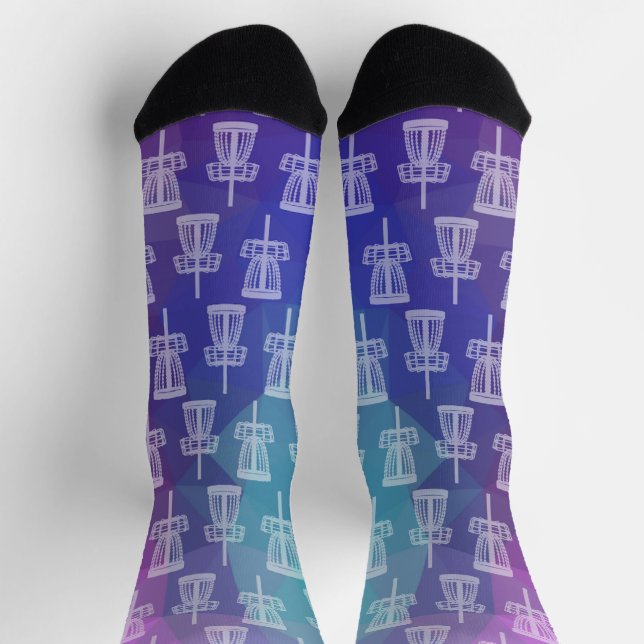 Disc Golf Socks - Basket Pattern White (Top)