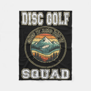 Disc Golf Squad Grip It And Rip Funny Retro Vintag Fleece Blanket