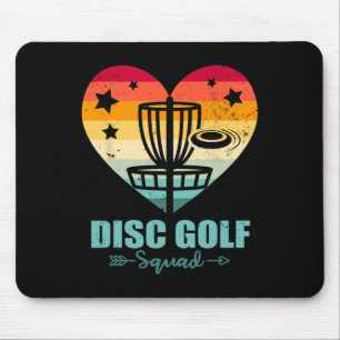 Disc Golf Squad Vintage Heart Funny Disc Golf Play Mouse Mat