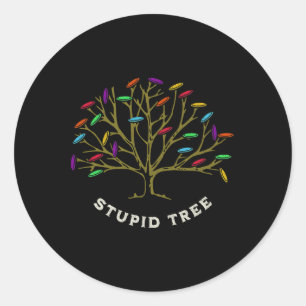 Disc Golf - Stupid Tree Funny Sarastic Classic Round Sticker