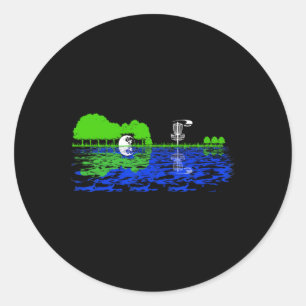 Disc Golf Sunset Guitar Guitarist Player Golfing G Classic Round Sticker