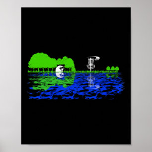 Disc Golf Sunset Guitar Guitarist Player Golfing G Poster