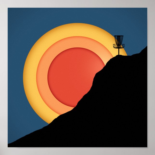 Disc Golf Sunset Poster (Front)