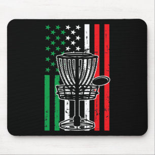Disc Golf T Italy Flag Usa Flag Disc Golfer Disc G Mouse Mat