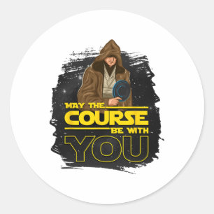 Disc Golf T Shirt may The Course Be With You' Men Classic Round Sticker