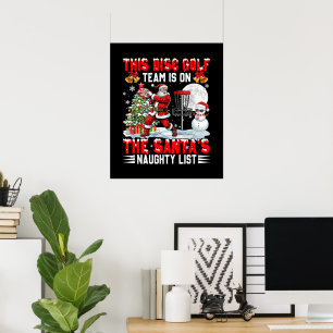 Disc Golf Team is On Santa's Xmas Naughty Poster